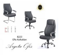 Ergonomik sırt destekli ve rahat minderli gri Yönetici ofisleriniz için tasarlanmış lüks 8223 Müdür Koltuklarıları